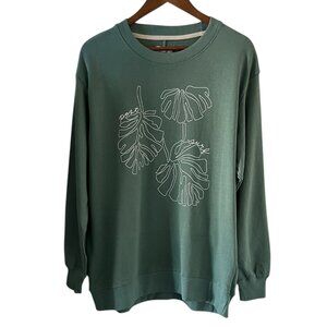 Post Surf NEW Monstera Sweatshirt In Isla Green Size L